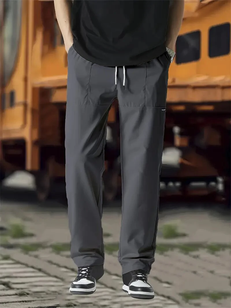 2025 سراويل البضائع الرجالية من الحرير الجليدي للر...