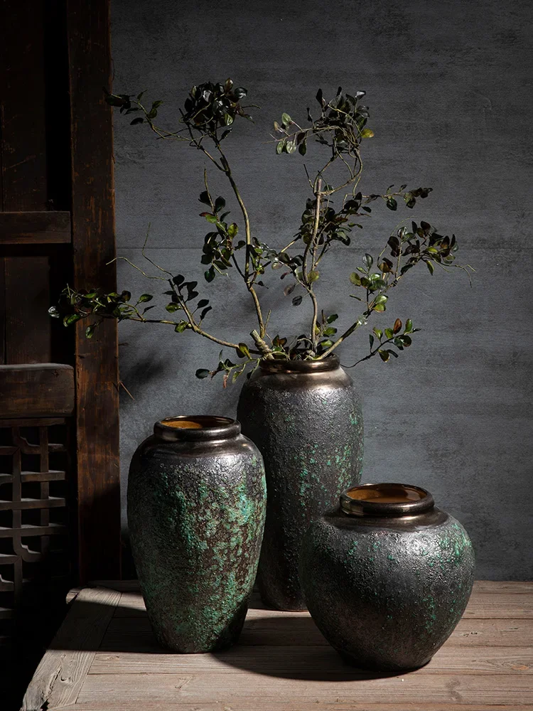

Jingdezhen handmade ceramic vase dried flower pottery pot Hotel B&B decorations TV cabinet ornaments