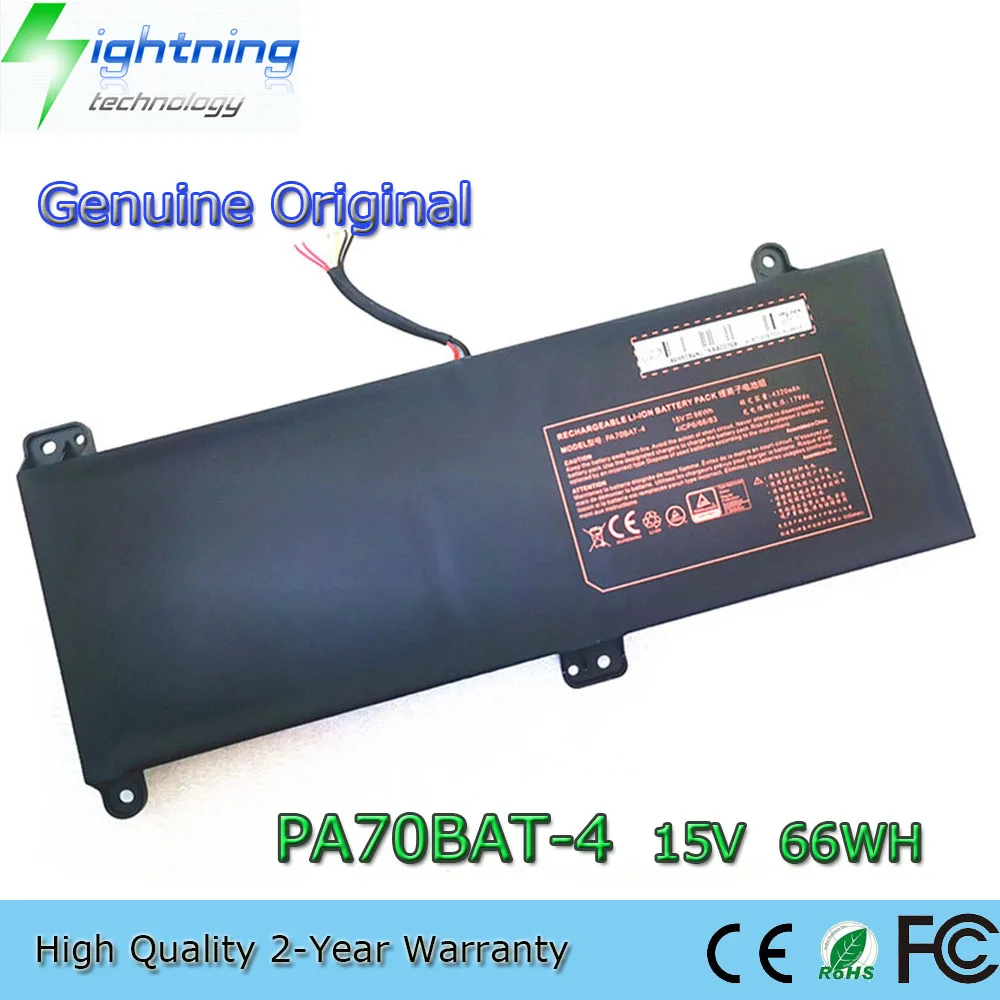 

New Genuine Original PA70BAT-4 15V 66Wh Laptop Battery for Clevo PA70HS Powerspec 1710 PA70HP6-G PA70HS-G PA71HP6-G 4ICP6/66/83