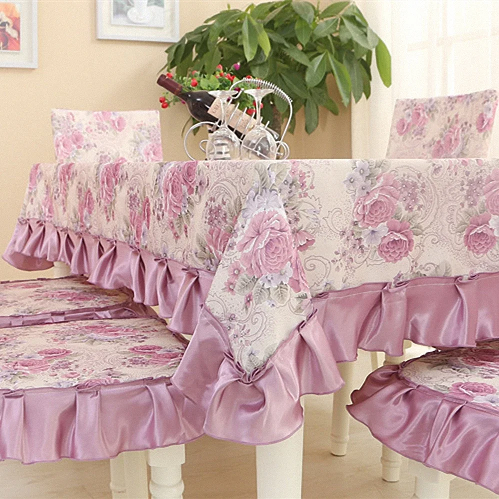 Elegant European-style Pastoral Retro Table Cloth 2 styles Floral Lace Cotton Dinning Wedding Banquet Tablecloths Chair Covers - Image 5