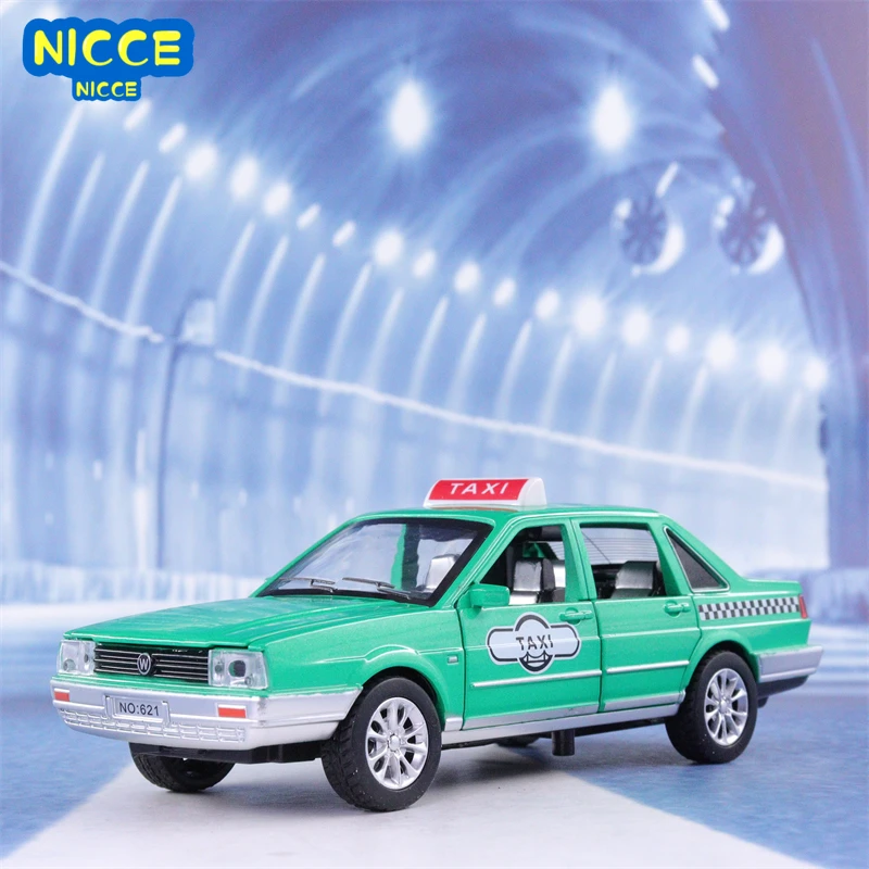

Модель автомобиля Nicce 1:32 из сплава для такси Volkswagen Santana, модель автомобиля со световым звуком и высоким эффектом имитации, игрушка для детей, подарки E150