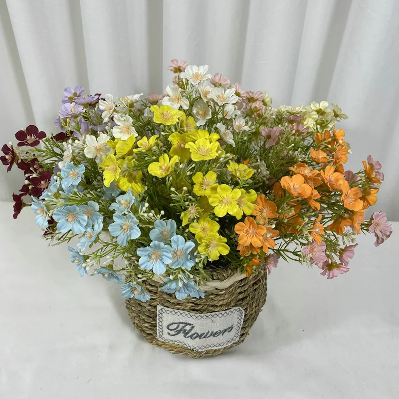 

35 Heads Artificial Flowers Desktop Daisy Plastic Fake Plants Wedding Garden Indoor Outdoor Decor Gypsophila Home Table Decor
