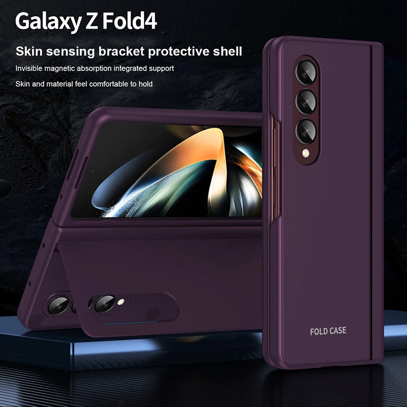 

Магнитный Невидимый чехол с кронштейном для Samsung Galaxy Z, складной чехол для телефона со стилусом для Galaxy Z, Fold4, защита от падения