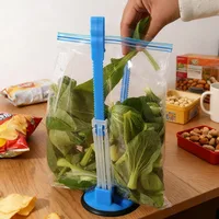 Support de sac de congélateur réglable, support Baggy pour le remplissage sans déversements alimentaires, sacs de rangement antidérapants de cuisine, supports d'ouverture 5/1 pièces 2
