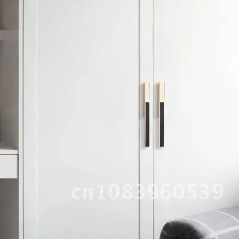 

Gold Black Nordic Luxury Kitchen Cabinet Door Handle Wardrobe Drawer Knob Simple Personality Furniture Hardware Home Decoration