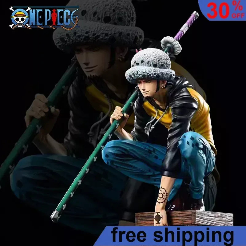 

23cm ONE PIECE Anime Figure Oka Shichibukai Trafalgar D. Water Squatting Position Collect Action Figure Pvc Model Doll Gift Toys