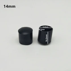 Rubber Chair Leg Tips Caps - Furniture Foot Floor Protectors (16 Pieces) - 8 Pcs (Black-14mm)