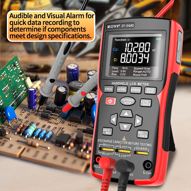 ZOYI ZTDQ02 고정밀 LCR 브리지 미터 100Hz-100kHz ESR 테스터 커패시터 인덕터 저항 배터리 내부 저항 Mu