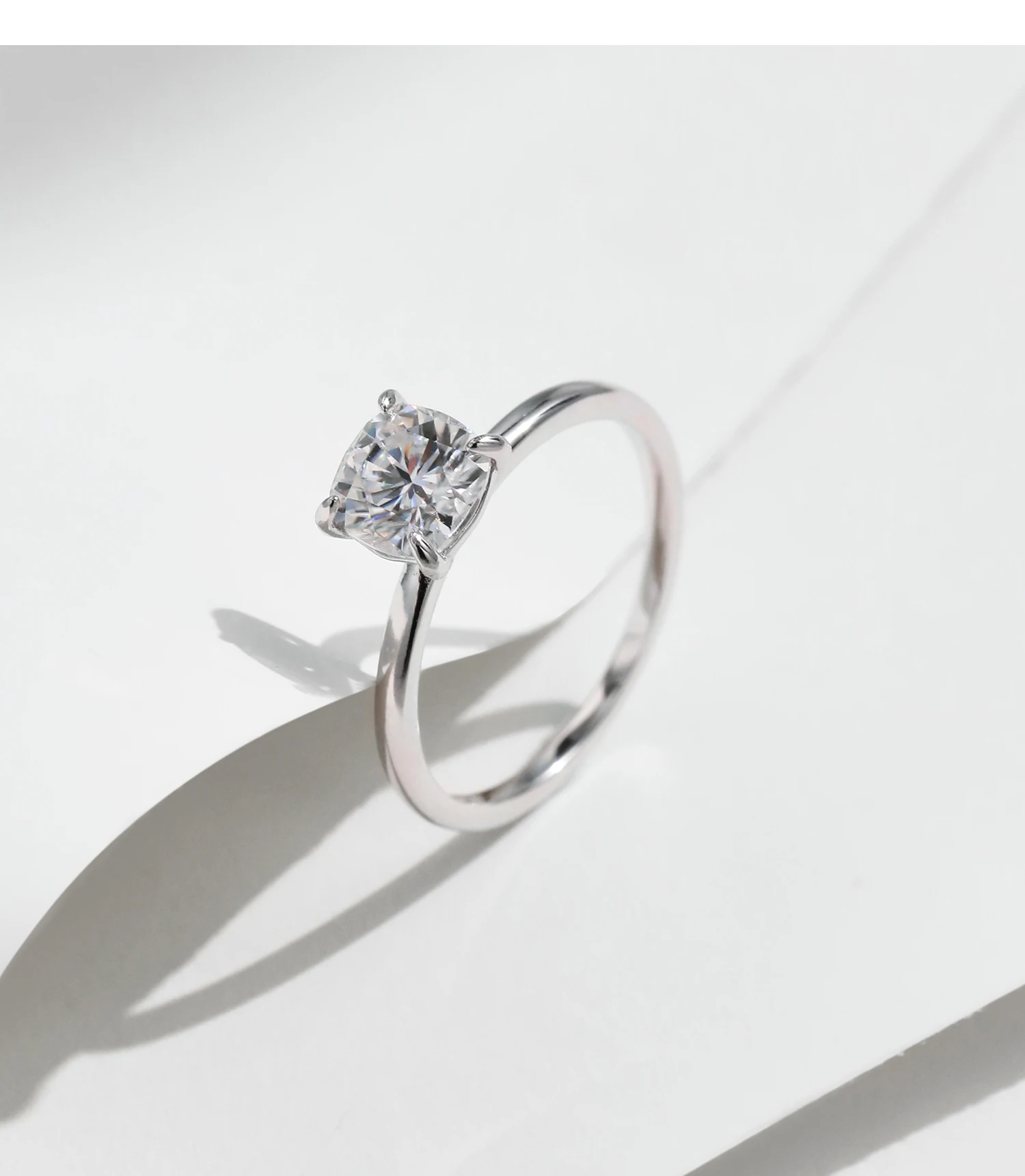 MODIAN 1CT Moissanite Ring Delicate Square Cushion Cut Lab Diamond Ring 925 Sterling Silver Wedding Statement Jewelry For Women MODIAN 1CT Moissanite Ring Delicate Square Cushion Cut Lab Diamond Ring 925 Sterling Silver Wedding Statement Jewelry For Women