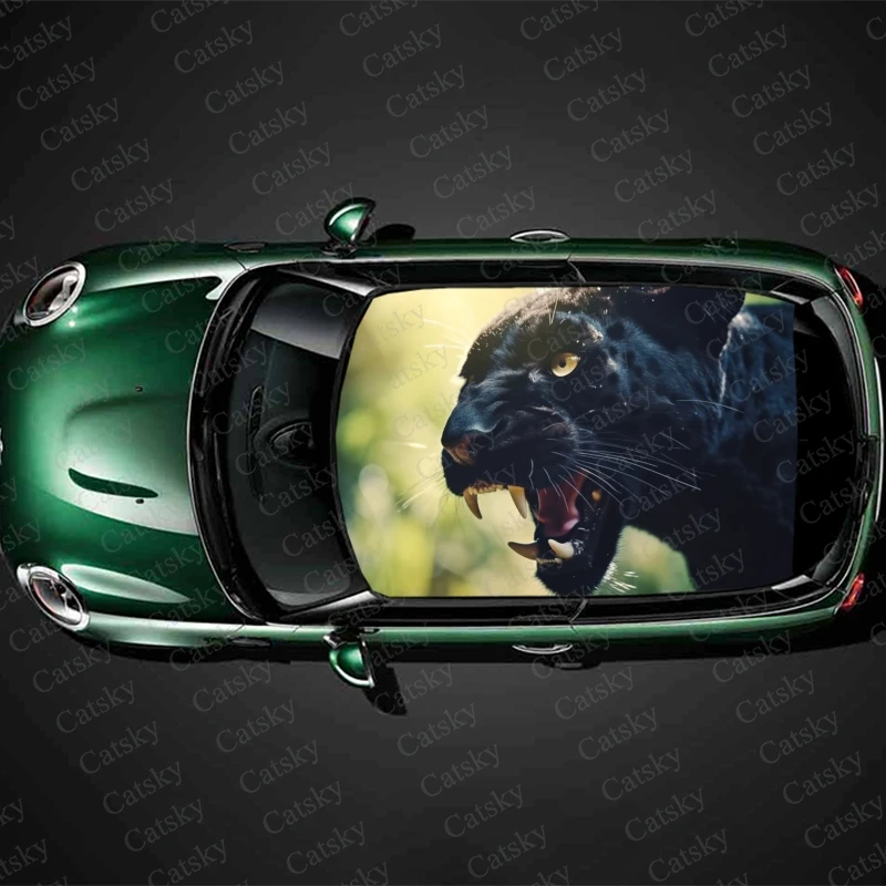 

black panther animal Car roof sticker Racing SUV Accessories packaging Painted PVC custom side modified pain car graphic decal