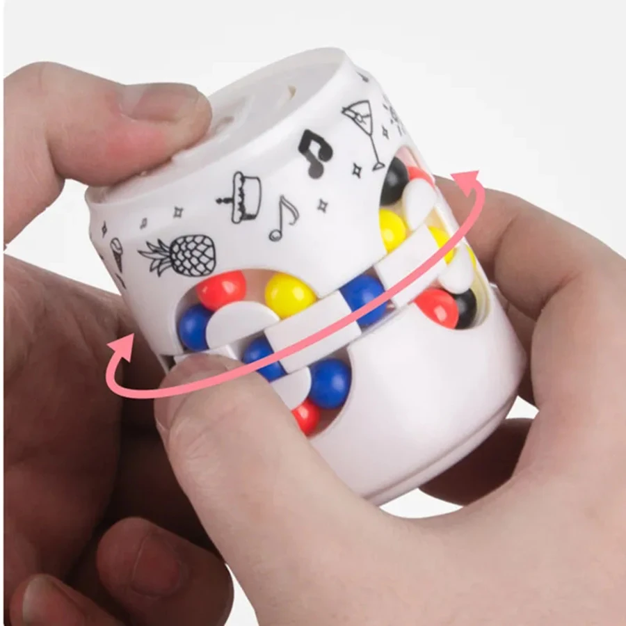 Decompression Toys Rotating Magic Bean Cube Cans Fidgeting Toy Educational Toy Rotating Can Children's Puzzle Stress Relief