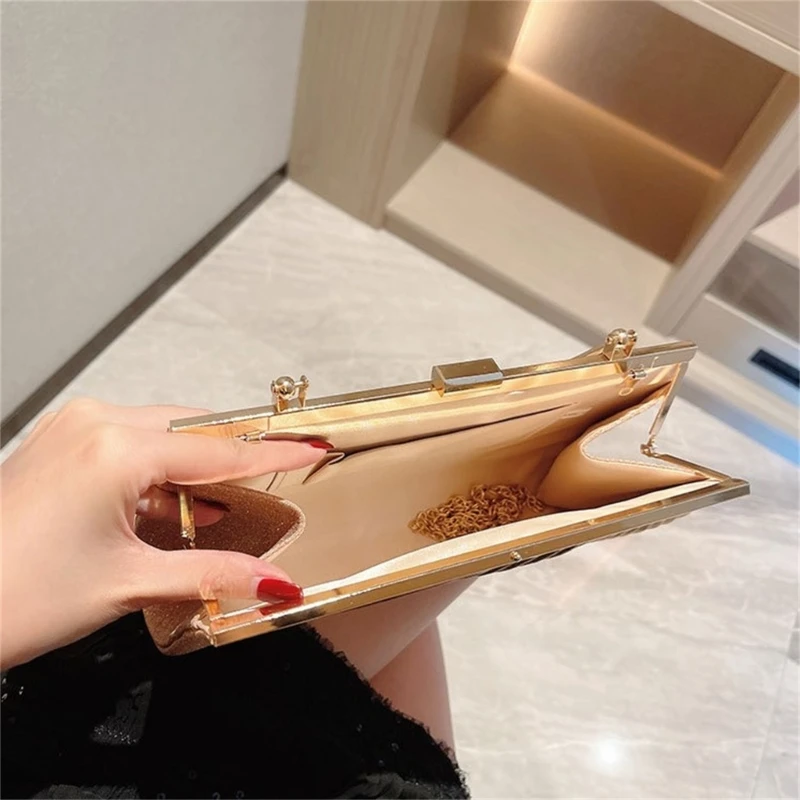 Women Evening Bag Clutch Handbag Shoulder Crossbody Bags Wedding Prom Party Purse with Detachable Chain