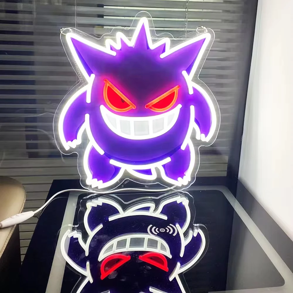 ポケモンクールゲンガーアクリルネオンサイン LED ライト USB 電源