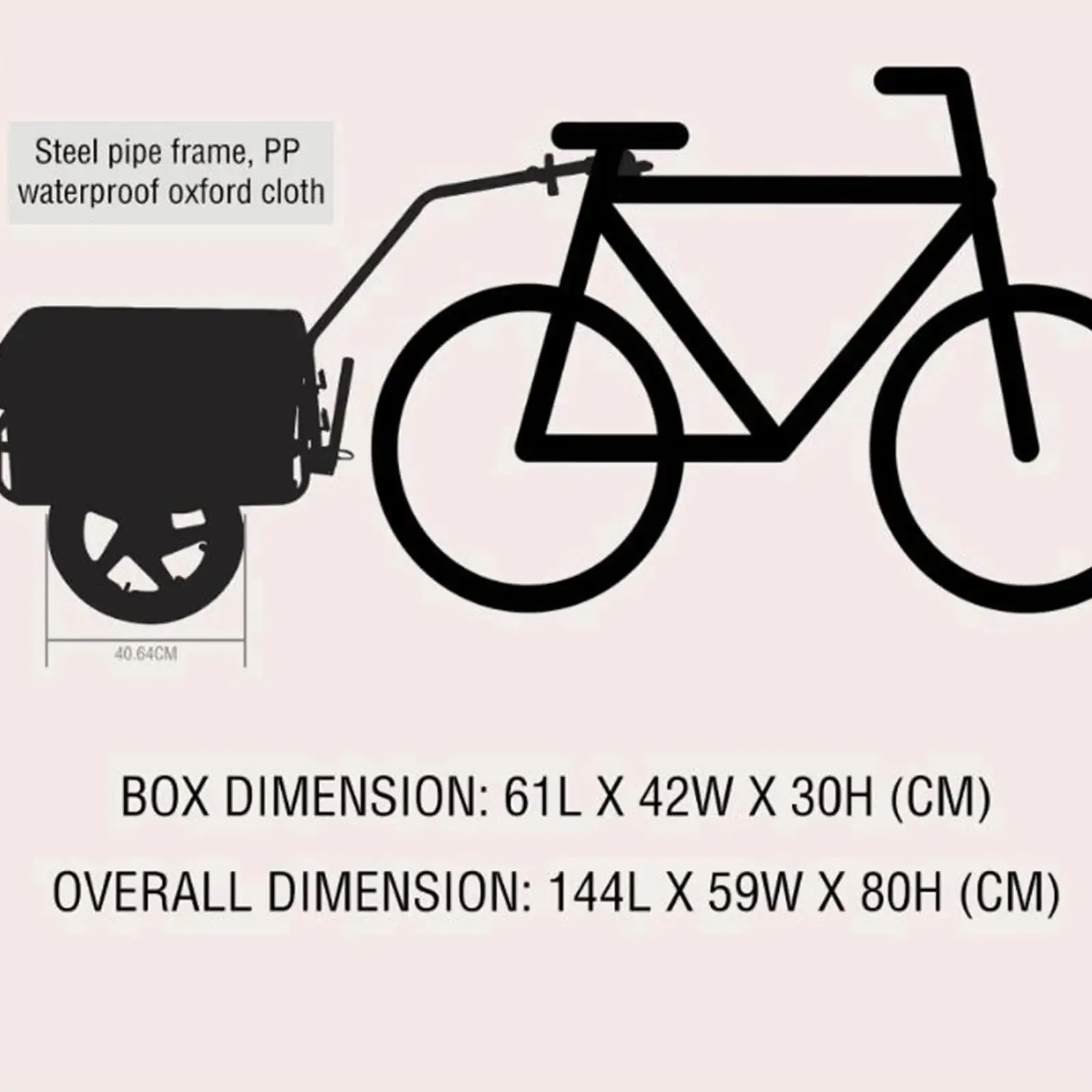 Bike Cargo Trailer Universal Bicycle Wagon Cart Travel Transport Towable Pet Cart for Outdoor Camping Pinic Shopping Trips