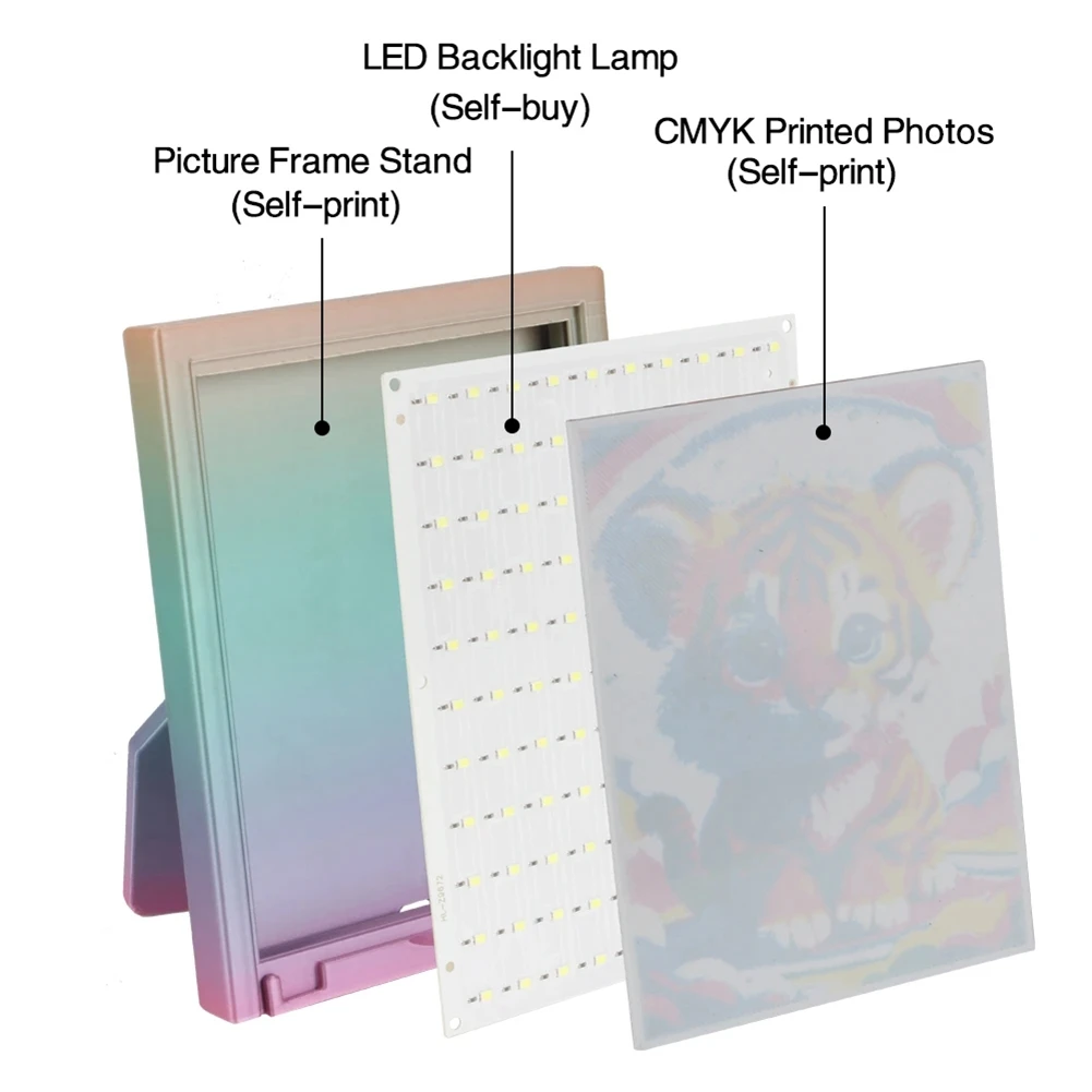 밤부랩 리토파인 LED 패널 CMYK LED 백라이트 보드 CMYK 프린트 리토파인 사진 LED 보드 번들-AA26