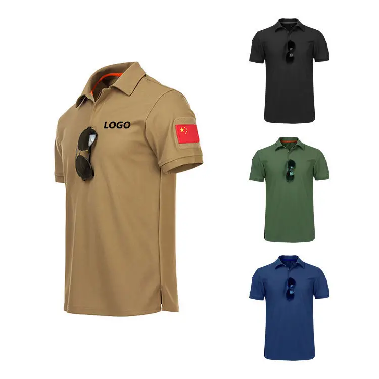 

Lapel Quick Drying T-shirt Men Quick Drying Short Sleeve Loose Summer Paul Shirt Outdoor Round Neck Tactical POLO Shirt