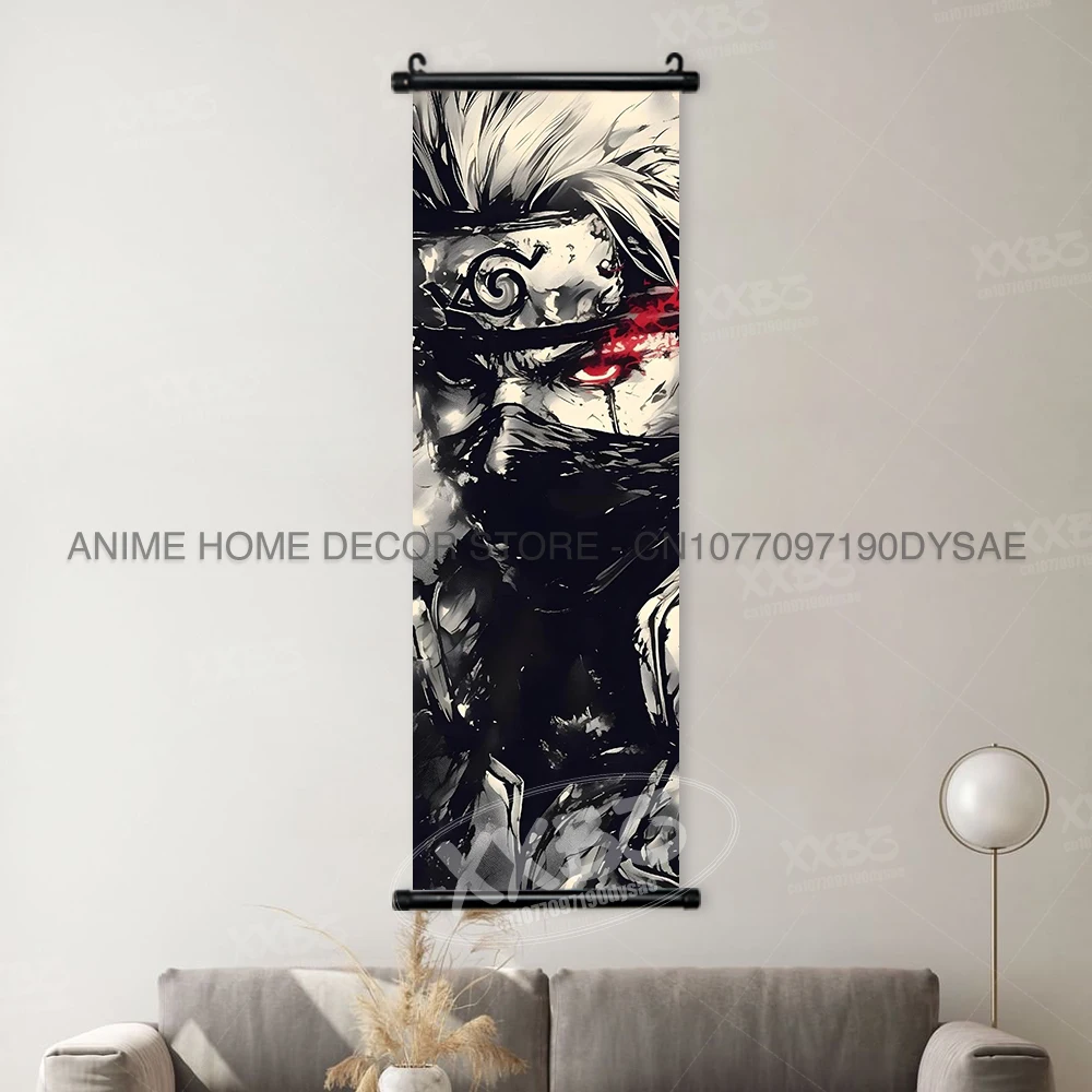 Naruto Anime Character Wall Art Scroll – Sakura, Ino, and Hinata Home Decor Mural