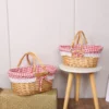 ZK40 Rattan picnic basket, wicker basket, pastoral picnic activity handle basket 3