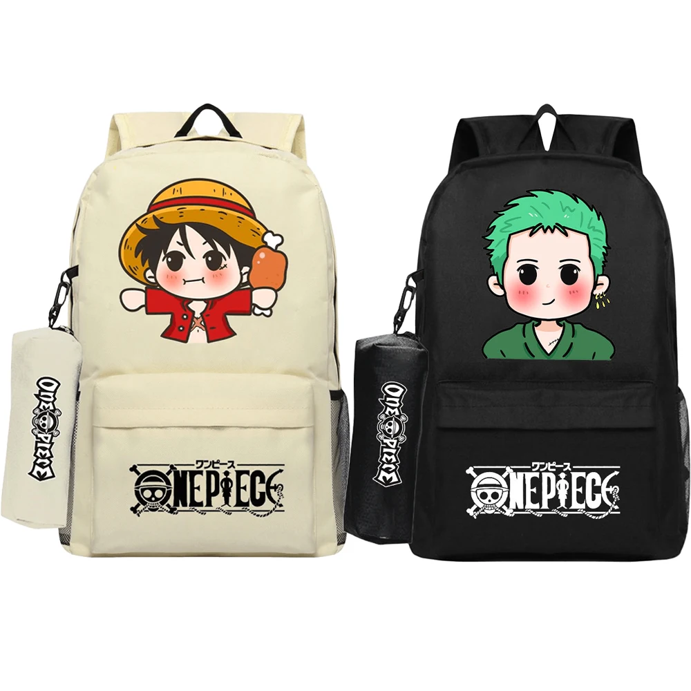 

Аниме цельный обезьянка D Luffy Roronoa Zoro Школьный Рюкзак Детские Канцелярские принадлежности с принтом трендовая легкая холщовая школьная сумка