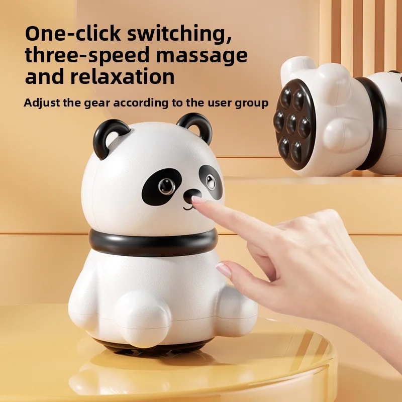 Panda Electric Massager for Neck & Abdomen, 3-Mode Vibration with Portable Charging Design, Cute Stress Relief