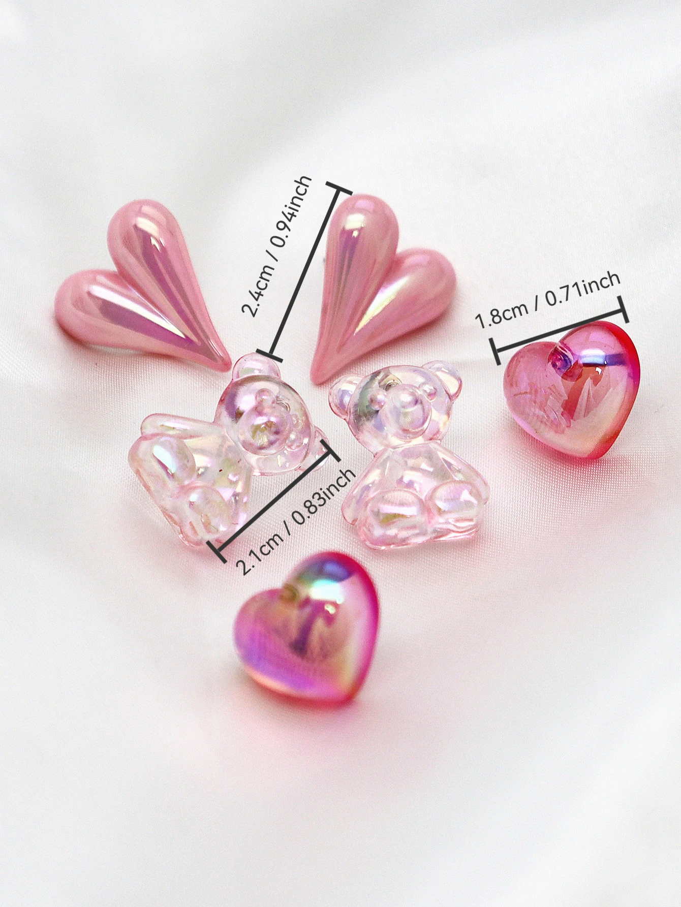 Charm Cute Pink Bear Love Earrings