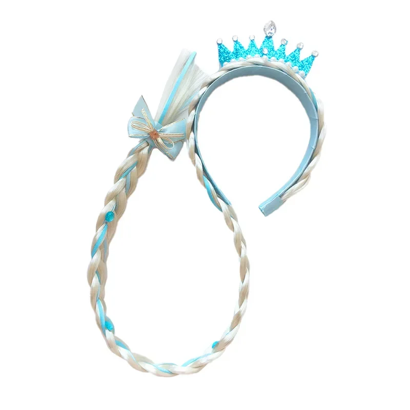 Girls Floral Braid Headband in Pastel Colors - Princess Dress-Up Hair Accessory