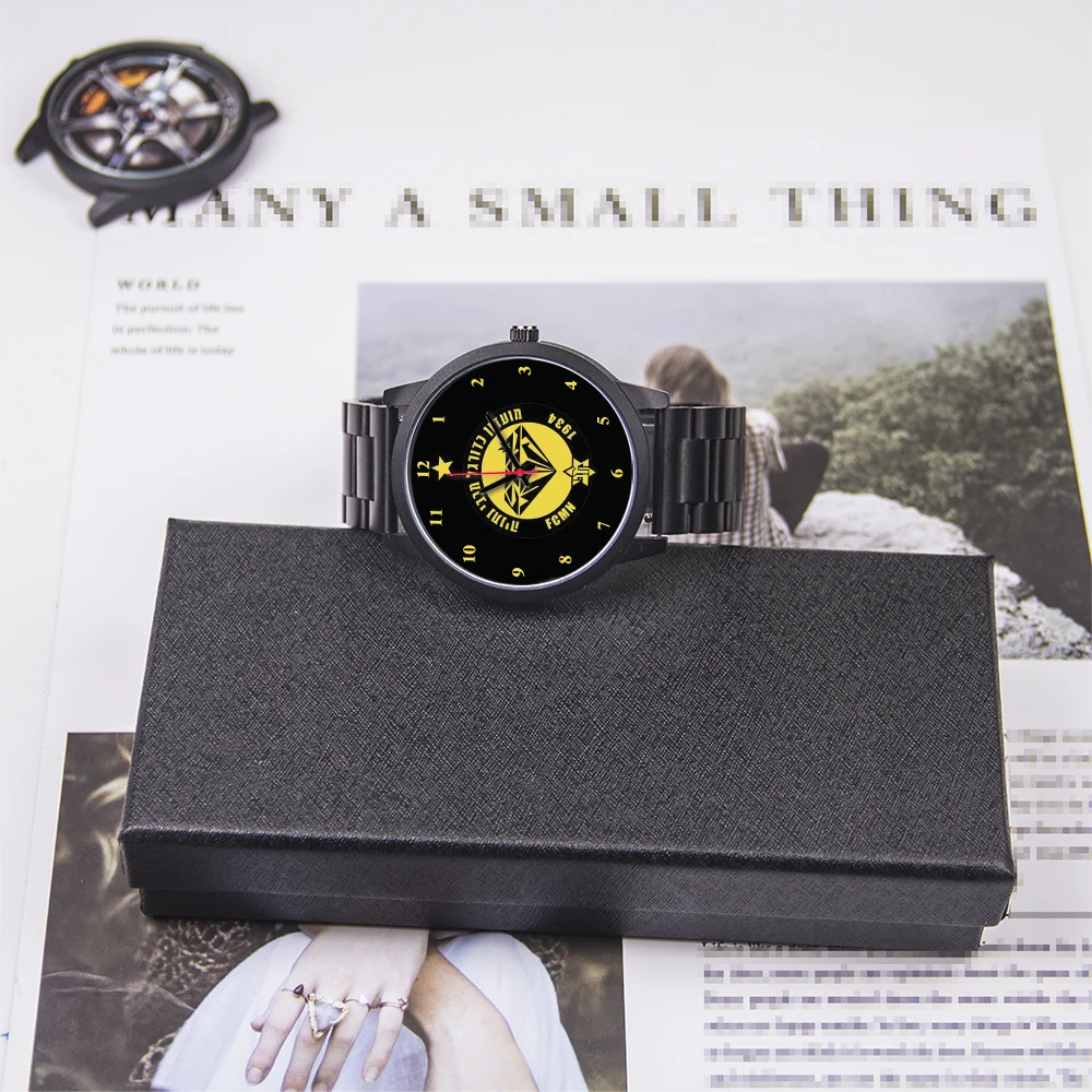 Premium Personalized Black Dial Quartz Watches - Unisex Gift Edition with Commemorative Box