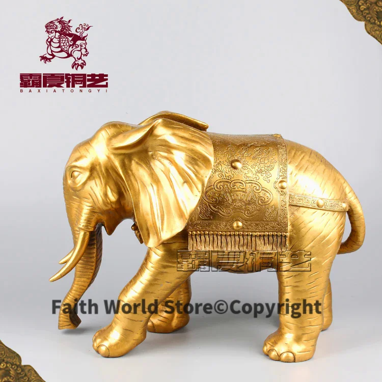 

40CM large efficacious Talisman home Protection Bless Bless family safety Thailand India Auspicious God elephant statue