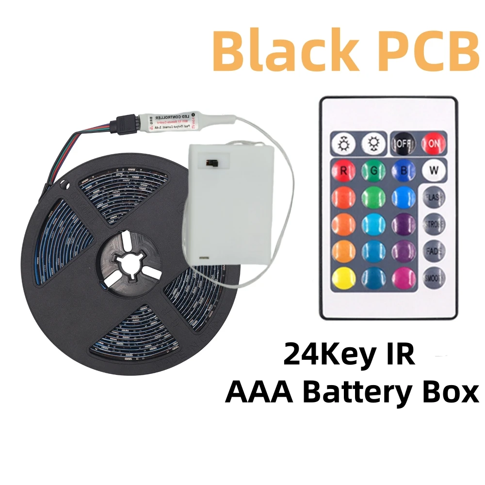 Battery-Powered RGB LED Strip Light with Remote Control - Indoor/Outdoor Strip Lighting