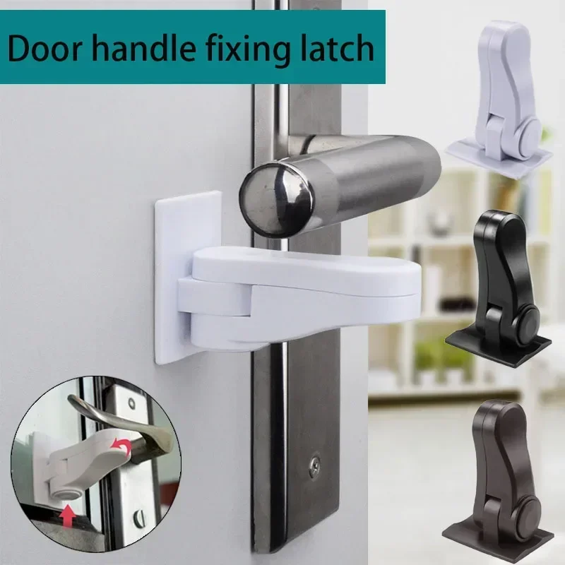 Child safety door handle fixed lock buckle ABS protection device durable anti opening anti-theft cabinet door handle lock buckle
