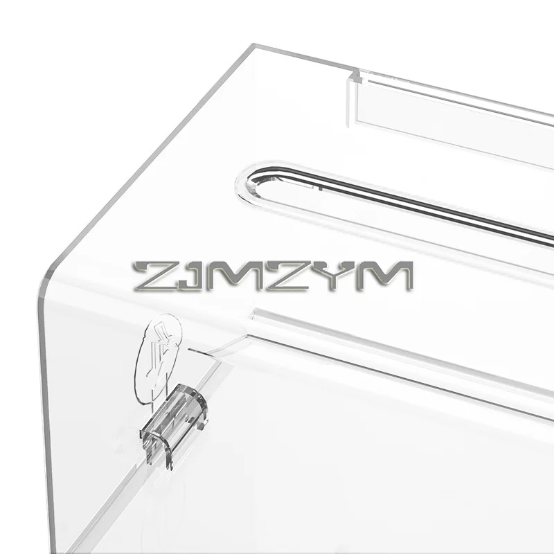 다용도 1Pc 카드 보관함, 잠금 가능 기부함, 열쇠가 있는 아크릴 디스펜서, 아크릴 기부함