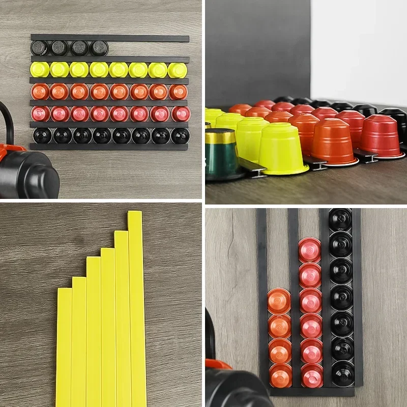 Qiilu Stockage De Dosettes De Café Porte-capsule De Café Acrylique Bois