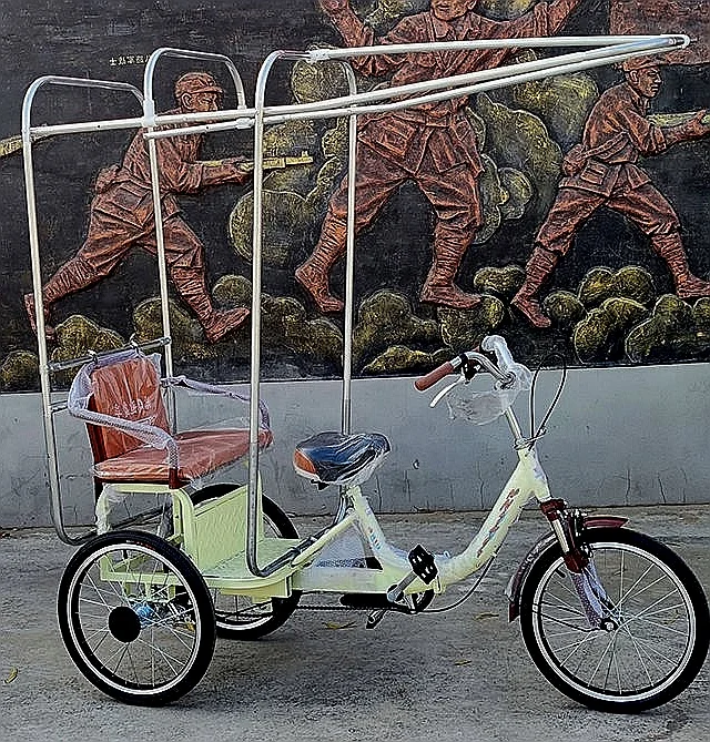 Маленькие домашние Прозрачные педали, тент для трехколесного велосипеда, дождевой навес, трехколесный навес с человеческим питанием, полностью закрытый и утолщенный Новый