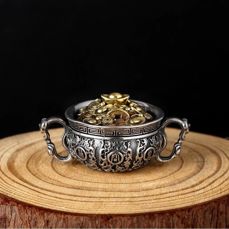 Chinese Style Silver Necklace Men Retro Sweater Chain