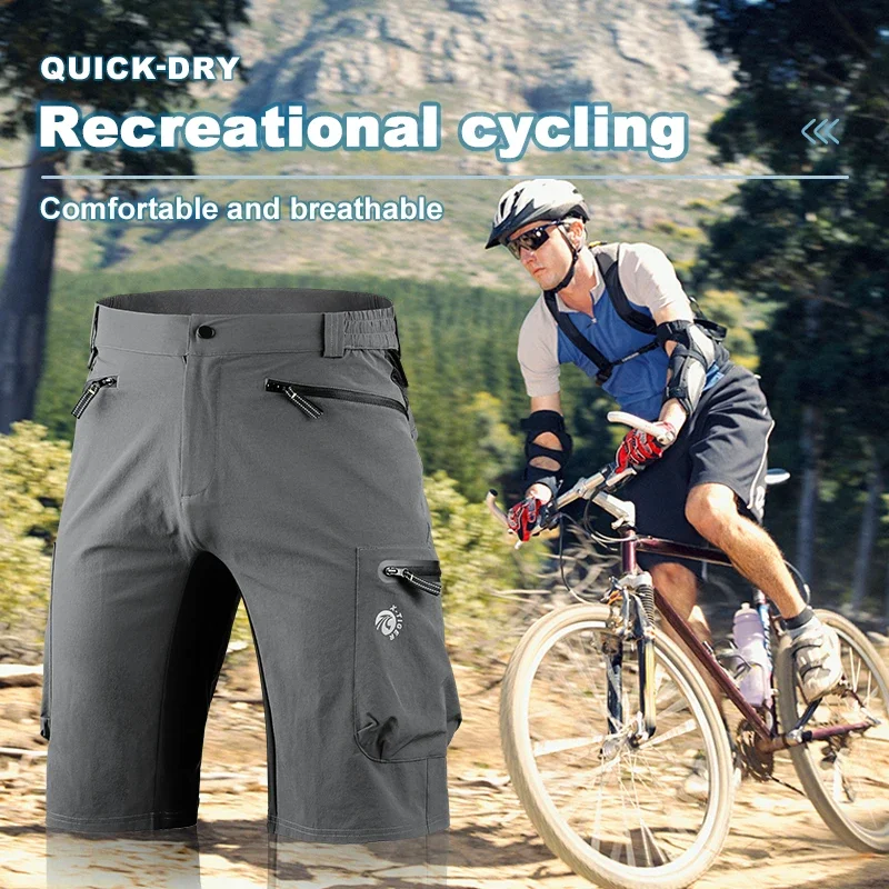 Cycling shorts X-TIGER Cycling Mountain Shorts Bike Multi-Pockects Breathable Loose Road MTB Trouser Outdoor Sports Waterproof Cycling Pants