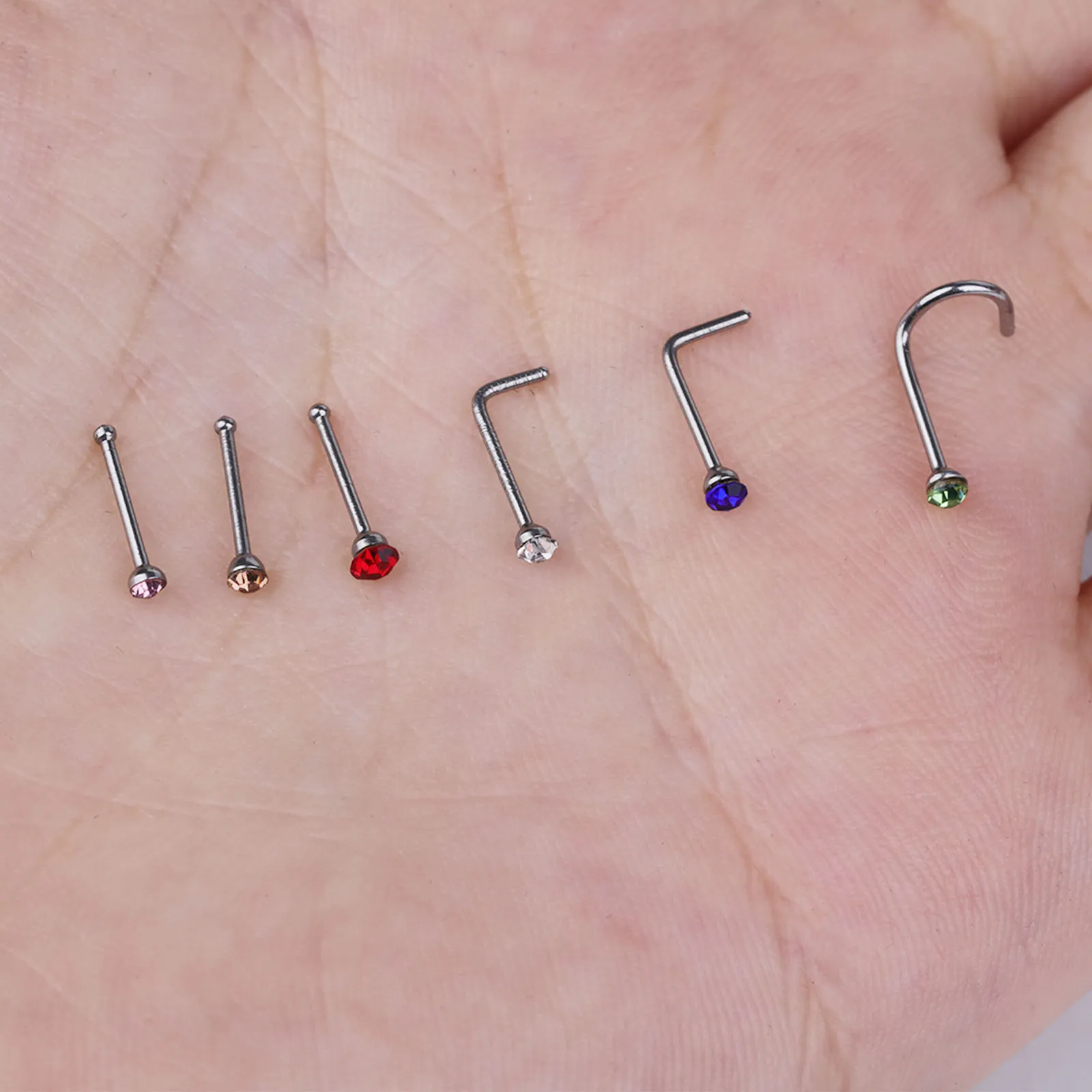 Nose Studs Hypoallergenic Nose Studs-Tiny Invisible Body Jewelry Colorful Ear/Nose Piercing for Sensitive Skin
