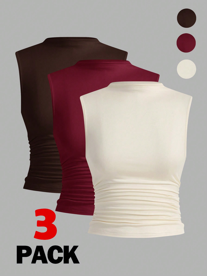 New Spring summer ladies casual slim-fit sleeveless multi-color vest set