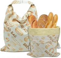 Beeswax Bread Bags for Sourdough 2 Pack Bread Bags for Homemade Bread Reusable Bread Bags with Beeswax Fabric Lining 12x17in 1