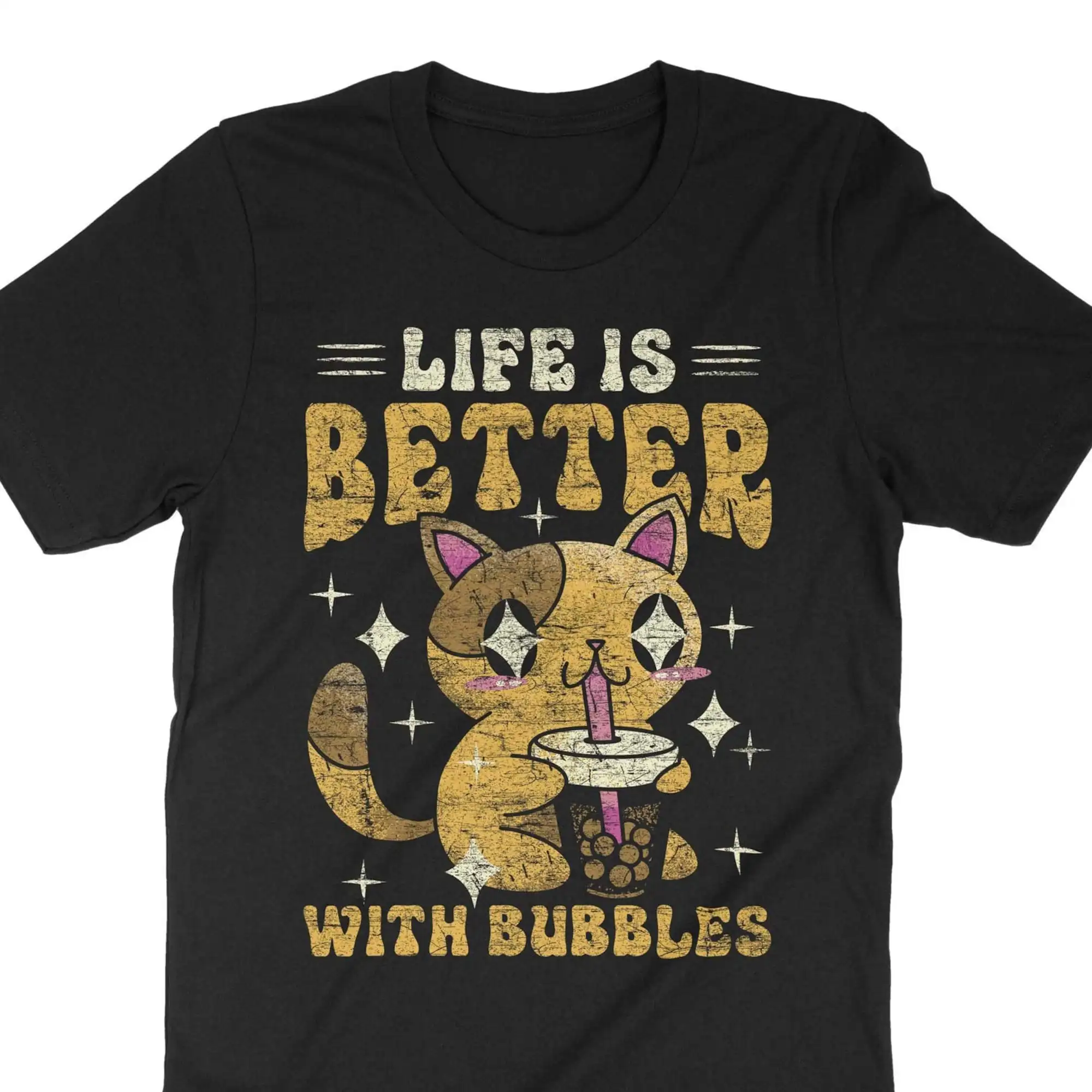 La Vita È Migliore Con La Maglietta Bubbles Cute Boba Milk Tea Lovers Bubble Tapioca Pearl Lover Maniche Lunghe O Corte
