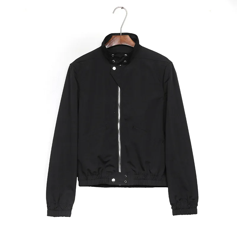 

High Street Rick Jackets for Men Black Collar Cargo Jacket Y2k Streetwear Men Casual Short Jacket