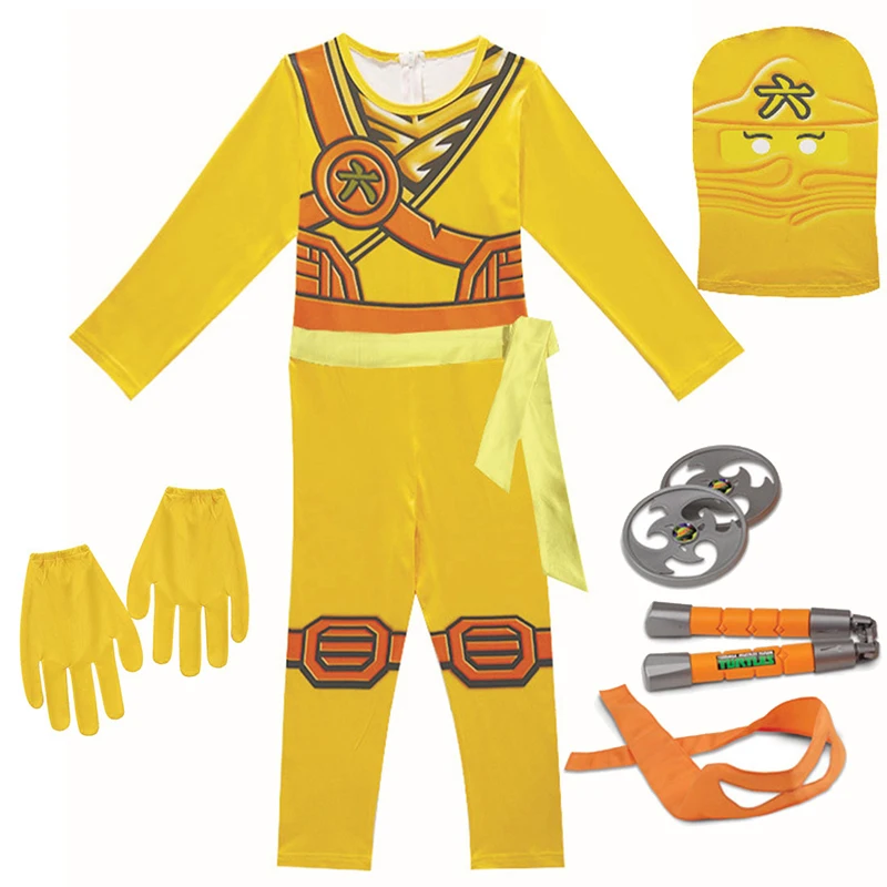 NINJA cosplay Boys Advanced Latest Role Playing Costume Jumpsuit Set Halloween Christmas Party Ninja Superhero Set Cosplay