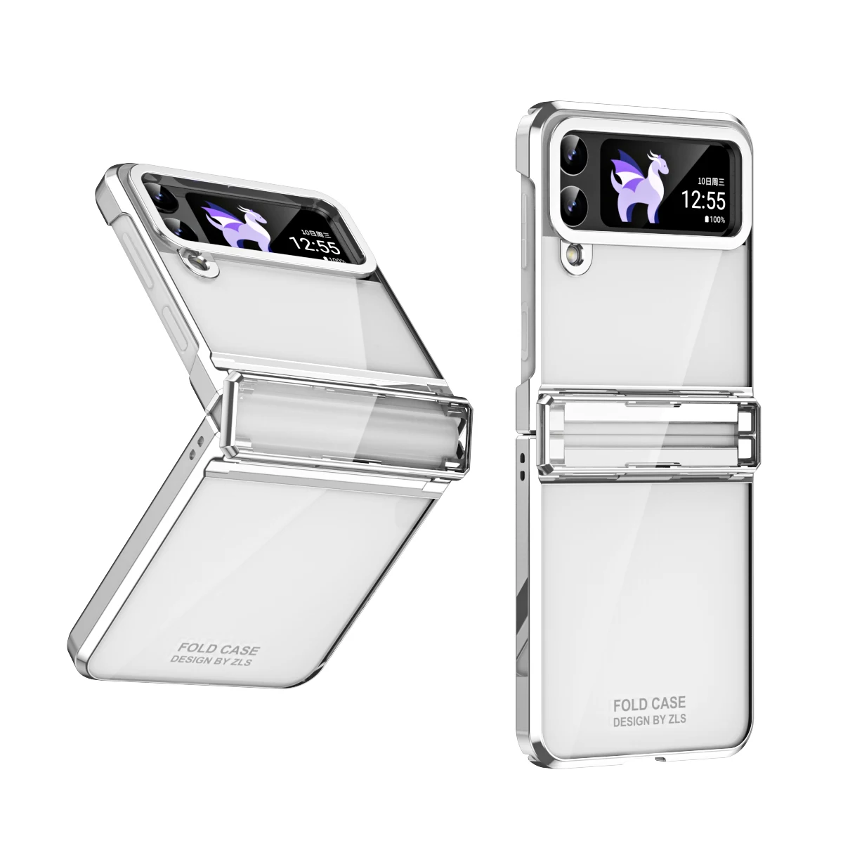 For Samung Z Flip 4 Anti-Shock Clear Fashon Plating Bag Case For Samsung Galaxy Z Flip 4 Flip4 Zflip4 Mobile Phone Cover
