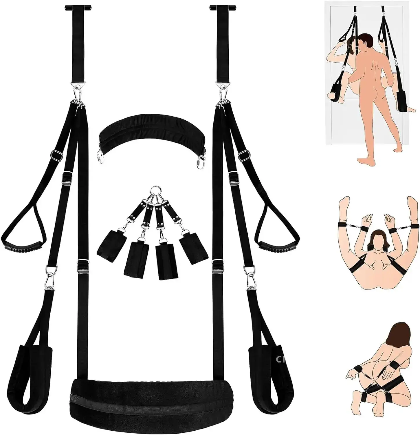 5 in 1 Sex Swing BDSM Thigh Restraints Kit Door Bondage Wrist and Swing Restraint Toys Restraints Sex and Ankle