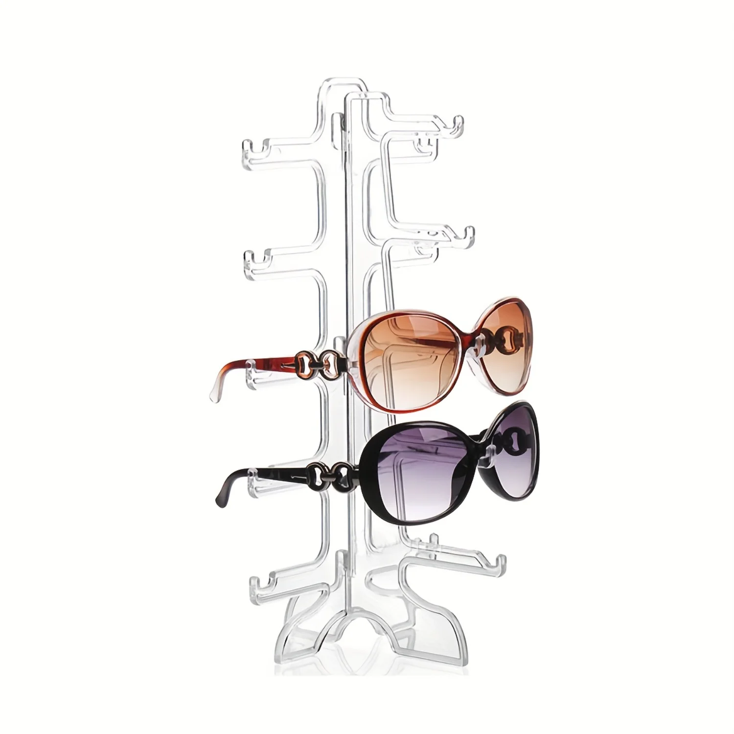 1pc Clear Glasses  Rack,Minimalistic Display Rack For 5 Pairs Of Glasses,Desktop Sunglasses Organizers