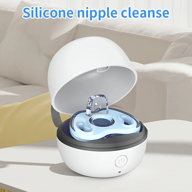 Portable Baby Pacifier Sterilizer Box with Violet Light,180s Quick Clean for Jewelry,Keys,Nail Clippers,Ideal Travel Companion