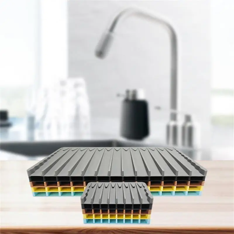 Silicone Mat Sink Splash Guard Faucet Drainage Mat Kitchen Bathroom Countertop Drying Pad Dishwasher Placemat Dinnerware faucet mat