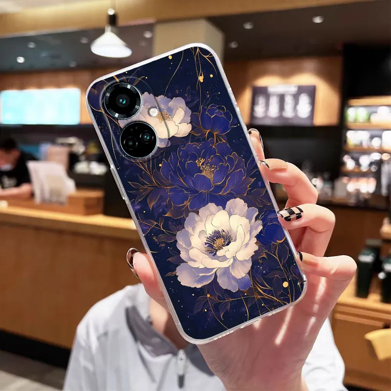 Shockproof Clear Soft Silicone Cat Design Phone Case Back Cover