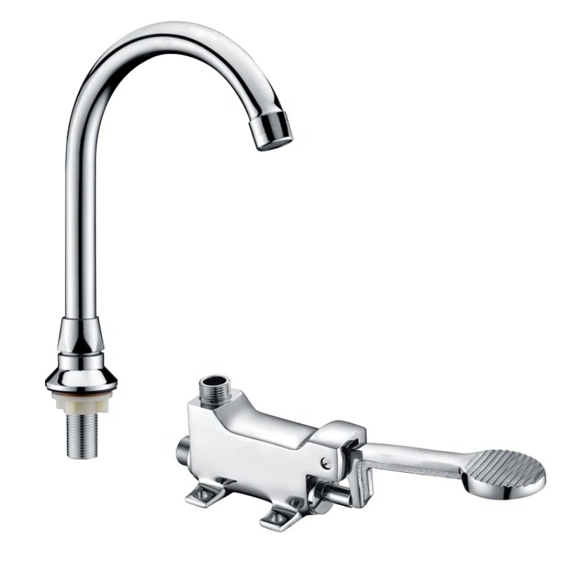 Hospital copper faucets hands free control water tap brass taps pedal valve foot operated faucet