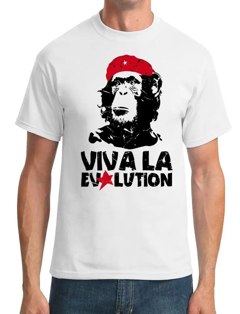 

Лидер продаж, Мужская футболка из 100% хлопка Viva La Evolution-Che, модная забавная футболка Aldult на заказ для подростков, унисекс, Новинка