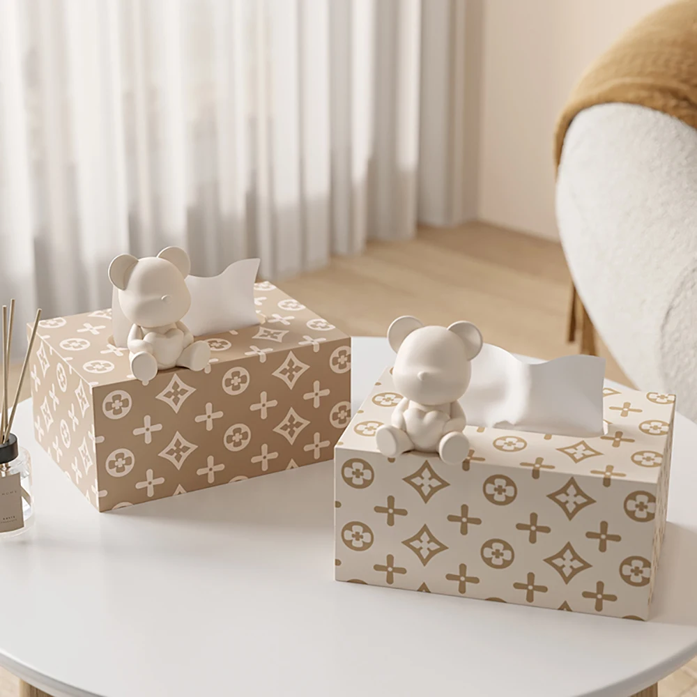 Luxury Tissue Box Cute Teddy Bear Ornaments Creative Household Furnishing  Acticles Fashion Paper Towel Box Home Kitchen Decor - AliExpress